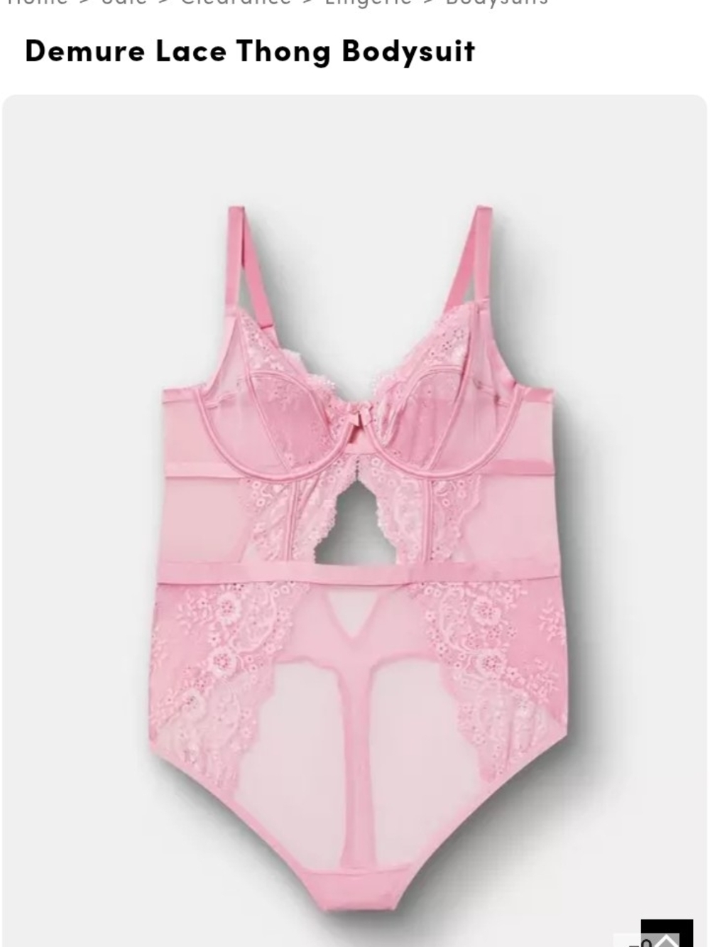 torrid Pink Lace Underwire Thong Bodysuit